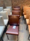 Four Lombok Kulit Buffalo hide leather dining chairs with powder coated steel legs W47cm D57cm H92cm