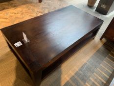 Lombok Seba solid teak dark brown coffee table W150cm D80cm H45cm RRP £1360
