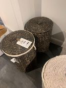 2 x Lombok water hyacinth round laundry basket (RRP £85 each) (RRP £170)