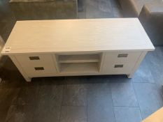 Lombok Canton Light Grey Solid Ash Lacquer Audio Visual Unit W138cm D50cm H60cm RRP £1295