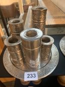 Brass candle holer tray c/w 5 candle holders (RRP £165)