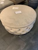 Lombok Quinn Ottoman in Velvet. 90cm diameter & 40cm high. RRP £1025