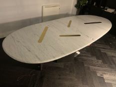 Marble top with brass inlay boardroom table L280cm W110cm H74cm