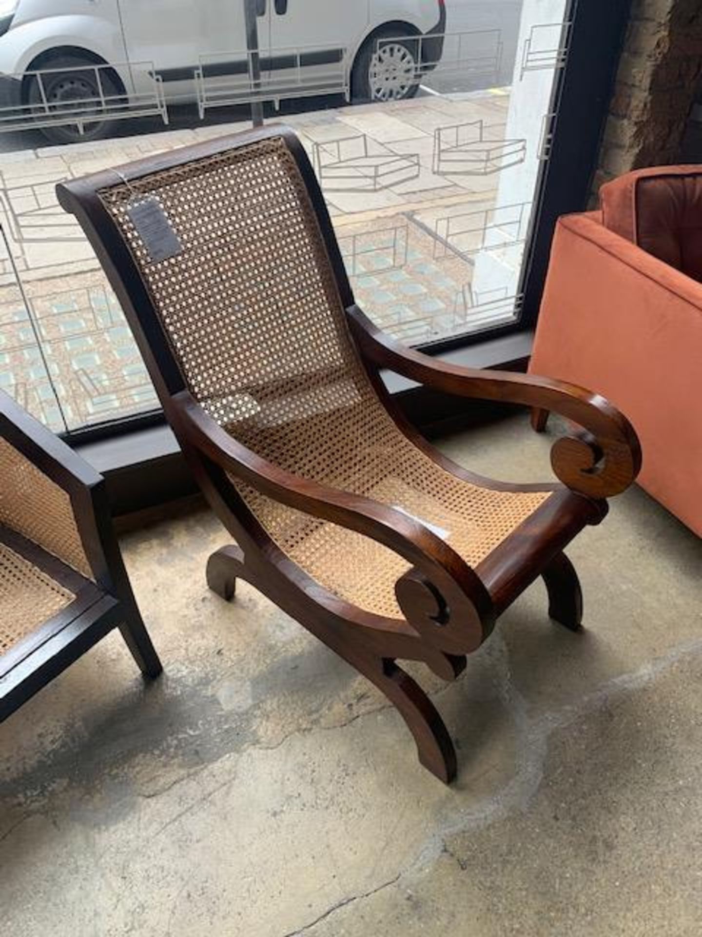 Lombok Keraton Carved Solid Teak Lazy Occasional Chair W55cm D130cm H100cm RRP £655 - Image 2 of 4