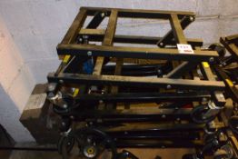 Four various steel frame pool trolleys