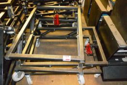 Three various steel frame pool trolleys