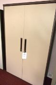 Steel frame 2 door storage cabinet (excludes all contents) (please note: to be collected on Thursday