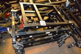 Three various steel frame pool trolleys