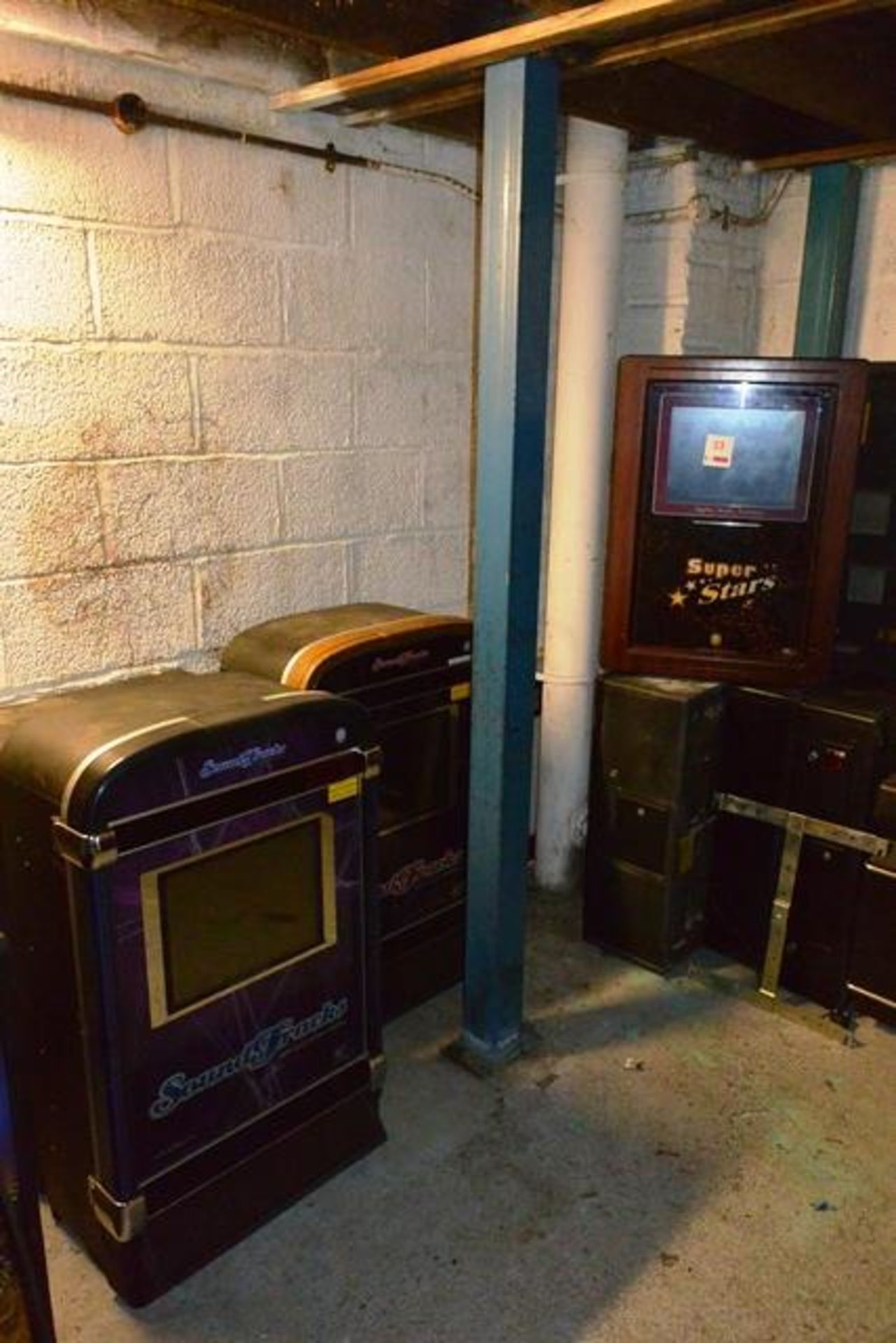 Seven assorted wall mountable digital jukeboxes, sold as spares/ repairs only (Please note: this