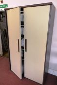 Steel frame 2 door storage cabinet (excludes all contents) (please note: to be collected on Thursday