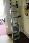 Two assorted aluminium step ladders