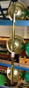 Brass effect triple bulb ceiling mountable pool table light