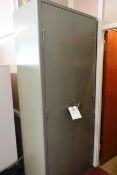 Steel frame 2 door storage cabinet (excludes all contents) (please note: to be collected on Thursday