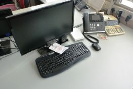 Lenovo Desktop PC, Acer LCD flat screen monitor, keyboard, mouse