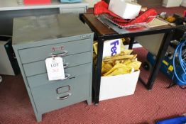 Bisley 4 drawer pedestal unit and two dark wood printer/side tables