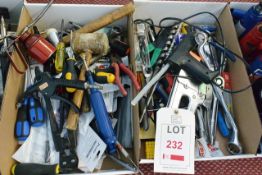 Two boxes and contents to include various personal hand tools