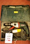 Metabo SBE-750, 110v rotary hammer drill, serial no. 00760391, with carry case