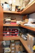 Contents of cupboard to include various stationery, envelopes, paper stock, etc. (excludes all