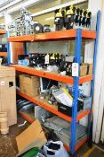 Bay of adjustable boltless stores racking, approx width 1850mm, height 1750mm (excludes all