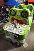 Two JNC Export Sales "Whack-a-Mole" style amusement game with digital score display and speakers,