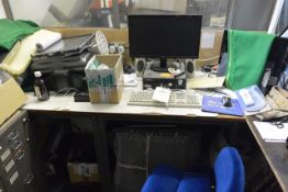 Remaining loose unlotted contents of office, to incl. Dell Optiplex Desktop PC, various spare parts,