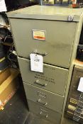 Steel 4 drawer filing cabinet and contents to incl. various machine manuals, etc.