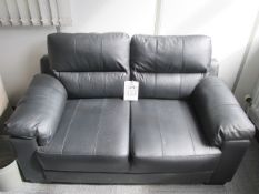 2 seater vinyl black sofa