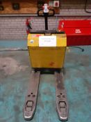 Jungheinrich EJE 22 electric pallet truck, s/n 80326775, with Chloride 24 charger, s/n AB 00930236.