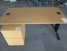 Rectangular desk and pedestal