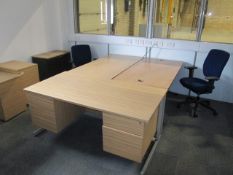 Contents of office to include; round meeting table, 4 - chairs, bookshelf, 2 - double built in