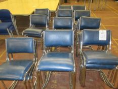 35 - Blue vinyl cantilever stacking chairs