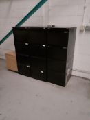 3 - four drawer metal filing cabinets and 3 - two drawer metal filing cabinets