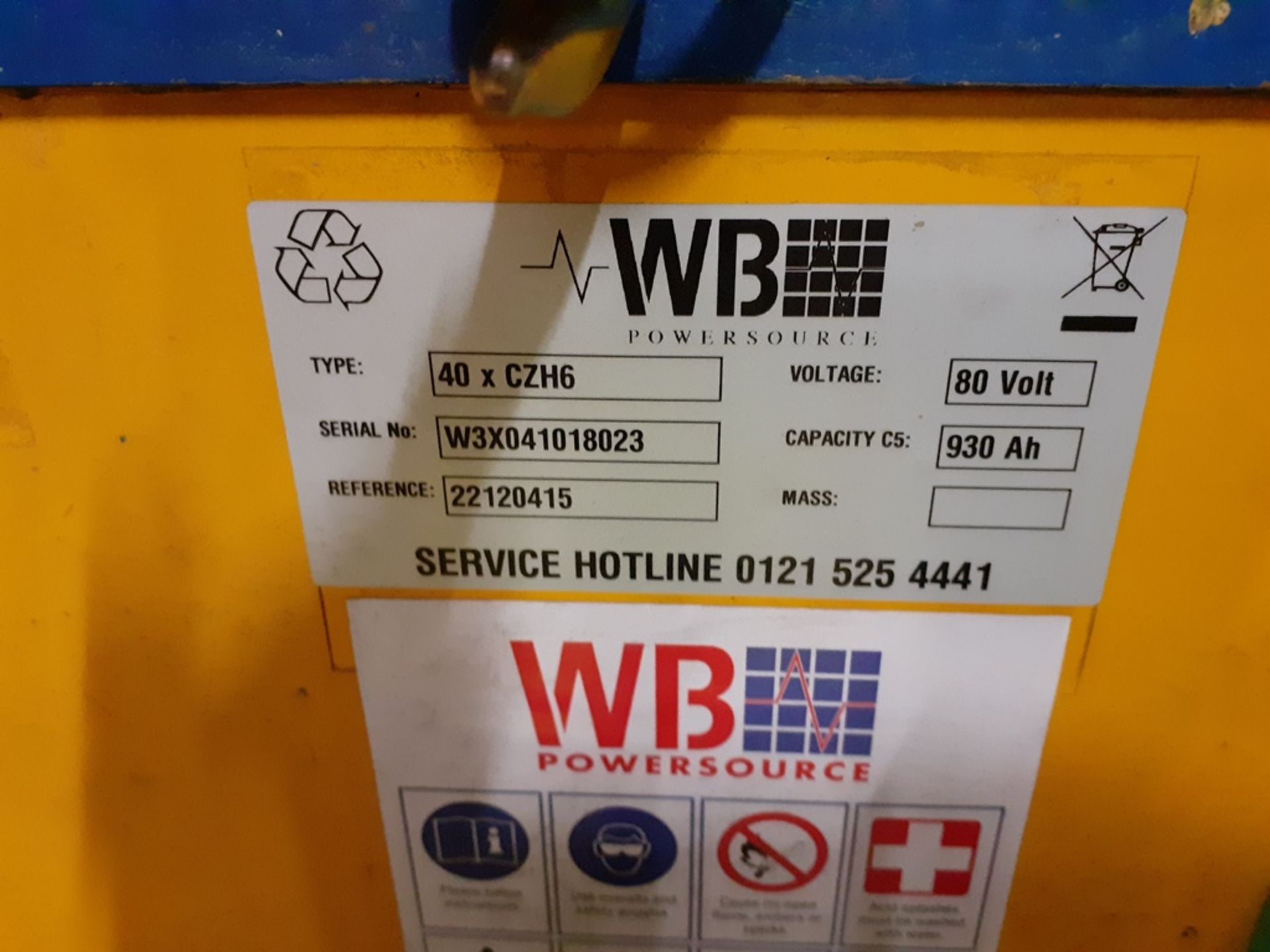 Fork lift Battery in case fits ETV WB40xczh6 (Carriage not included) - Image 3 of 3
