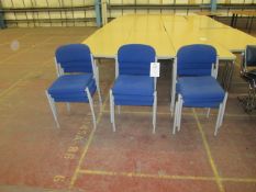 9 - Blue four leg stacking chairs