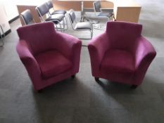 2 - Pink Fabric armchairs