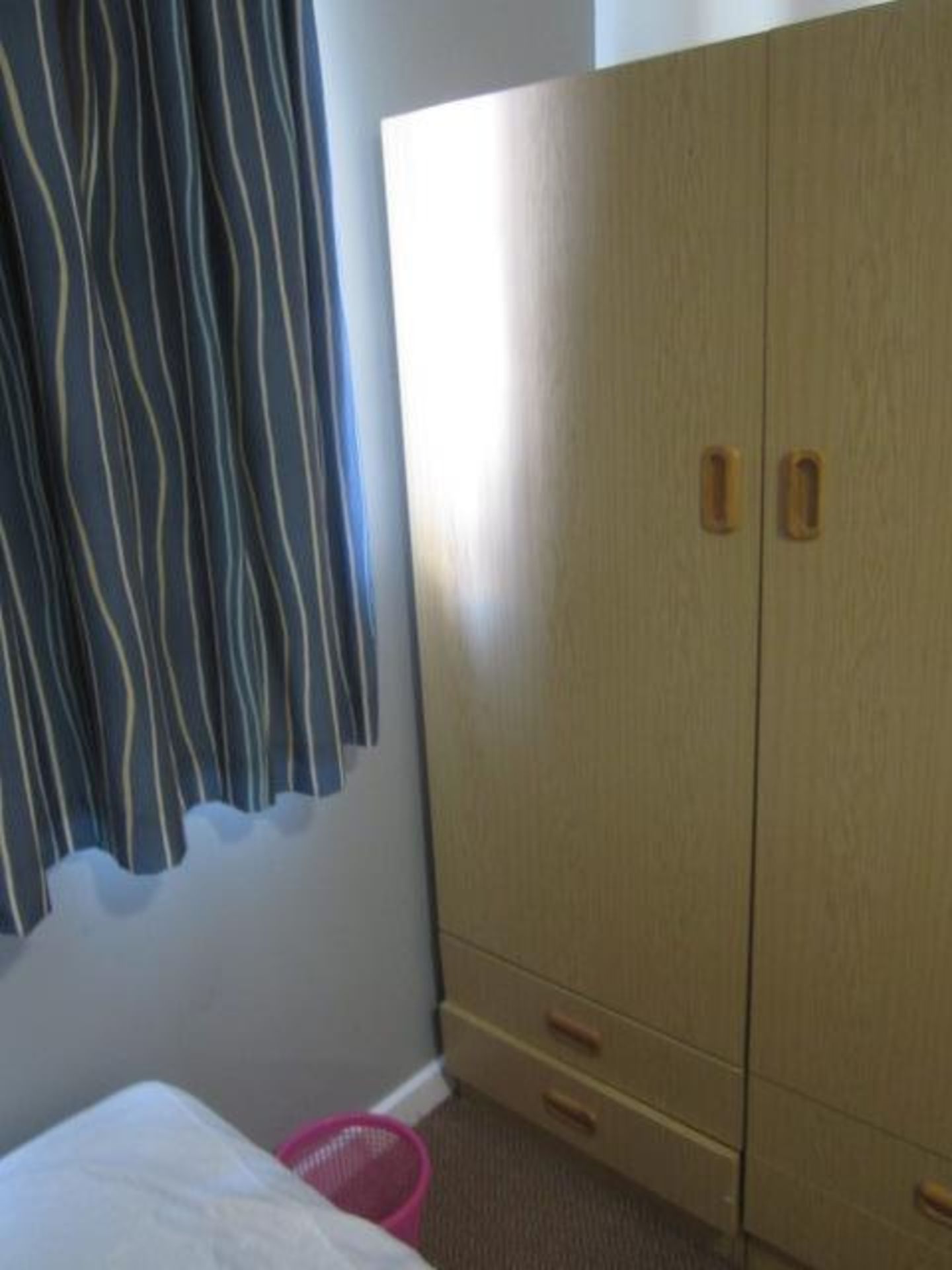 Lightwood effect suite comprising single bed with under storage drawer, single wardrobe with 2 x - Image 2 of 2