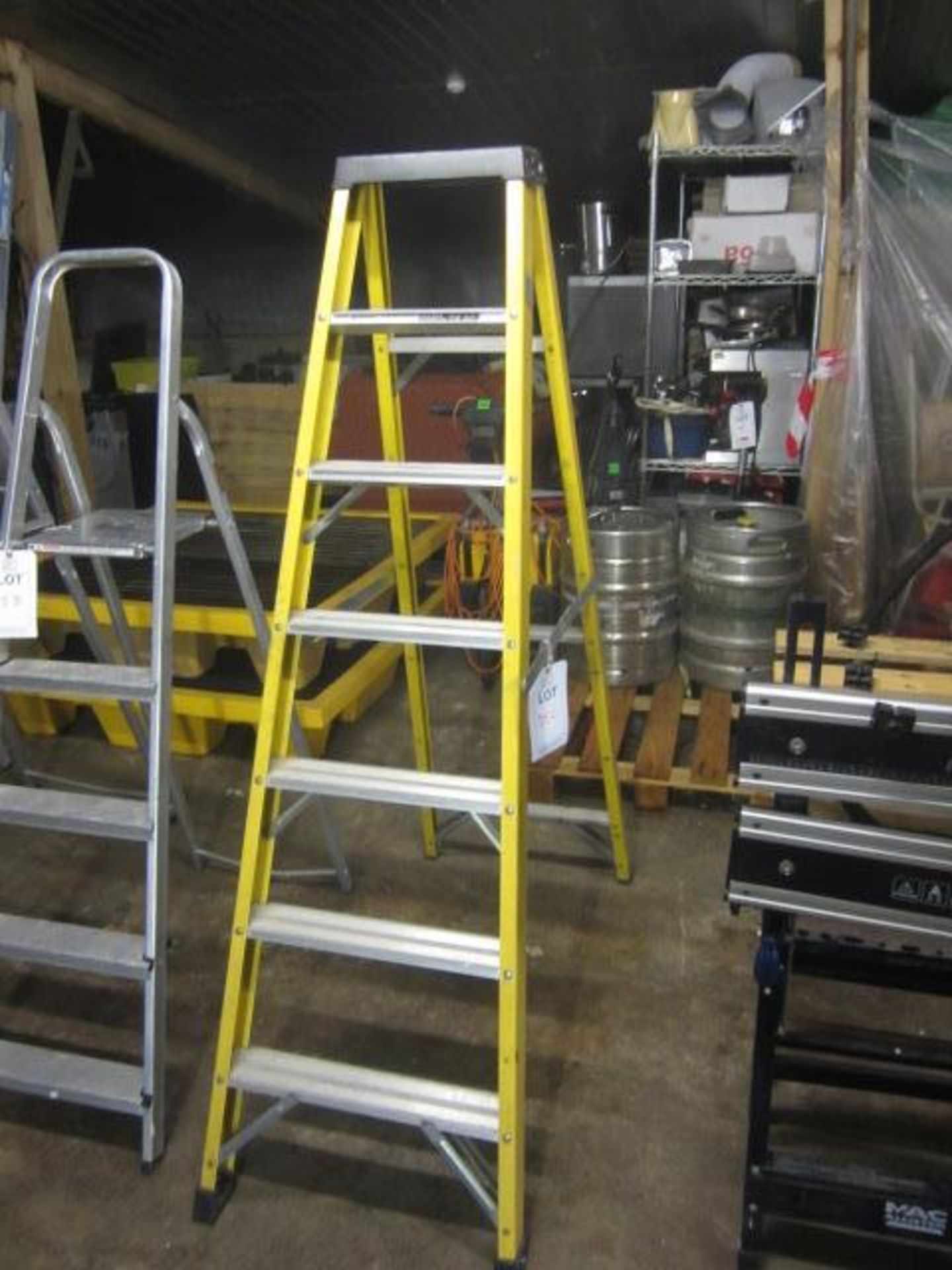 Fibreglass step ladder, 7 tread ,** Located at Stoneford Farm, Steamalong Road, Isle Abbotts, Nr