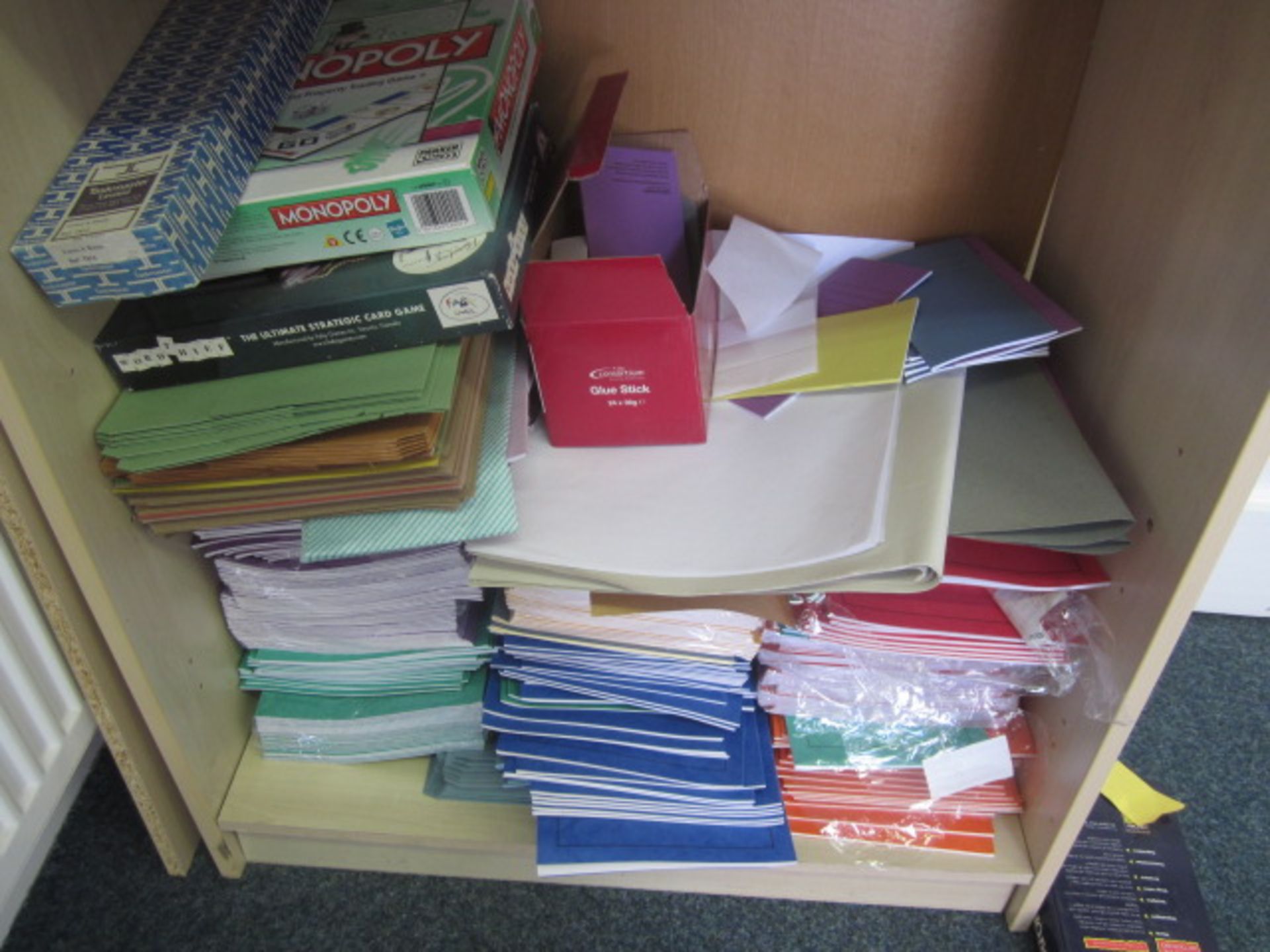 Loose contents of room including tray storage unit, 2 x chairs, various books, folders, exercise - Image 10 of 12