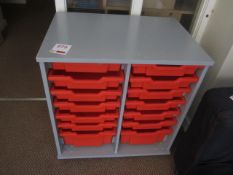 Mobile 16 tray storage unit,Located Greystones,** Located at Shapwick School, Station Road,