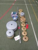 Assorted weights, 2.5kg-10kg, bar, dumbbells,Located at main school,** Located at Shapwick School,