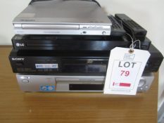 Sony Video Plus video cassette recorder, Sony DVD/CD player, LG DVD/CD player,Located at main