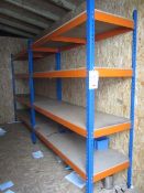 2 x bays of adjustable boltless racking, approx. size: 1.4m x 620mm x Height: 2m,Located at main