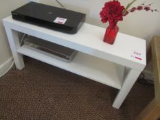 White melamine side table with under shelf,Located Greystones,** Located at Shapwick School, Station