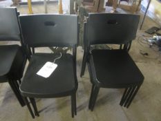 8 x plastic moulded stacking chairs, black ,** Located at Stoneford Farm, Steamalong Road, Isle