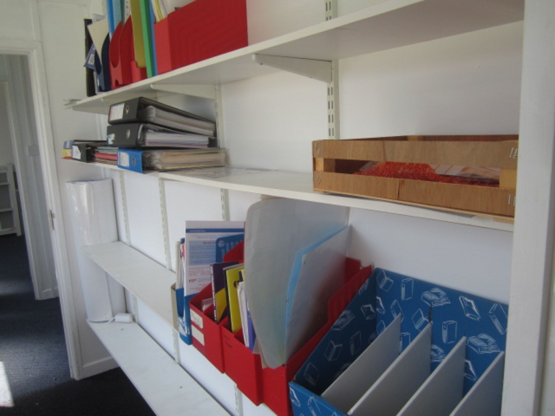 Wood effect bookcase with assorted books, teaching aids, board games, books etc.,Located at main - Image 13 of 13