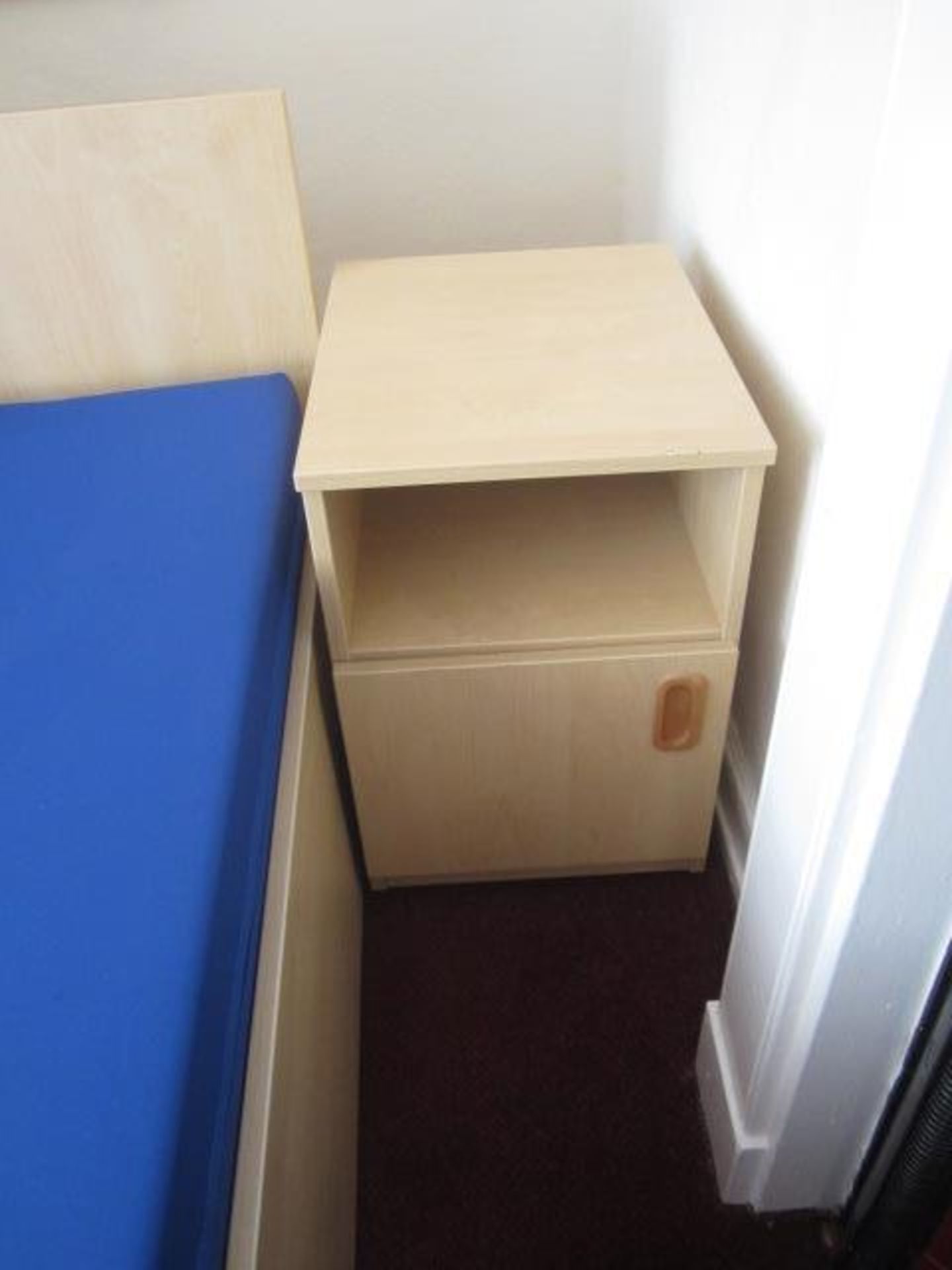 Lightwood effect bedroom suite comprising single bed with under storage drawer, single wardrobe, - Image 2 of 2