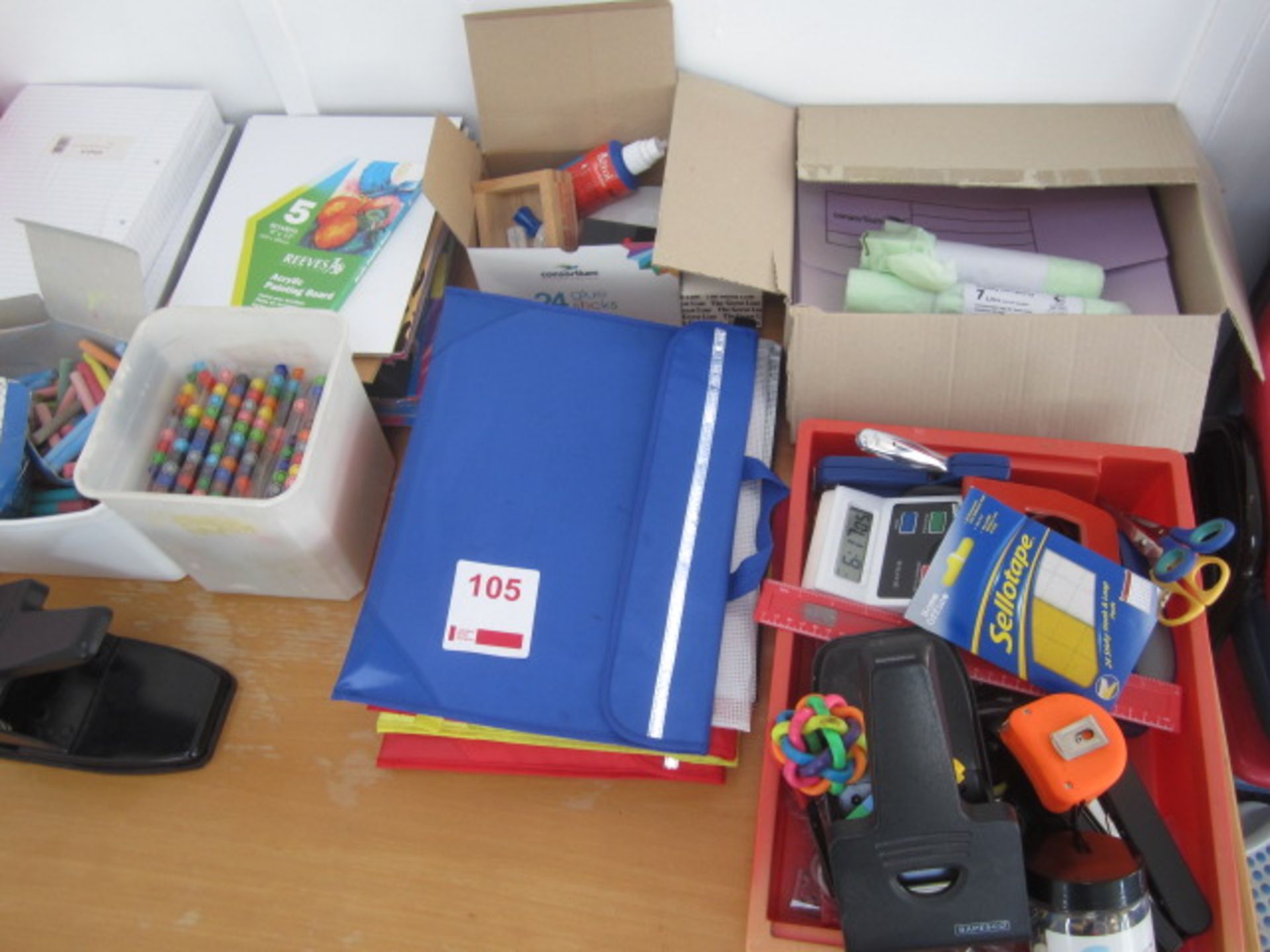 Assorted sundries including desk tidies, pens, pencils, note books etc.,Located at main school,** - Image 3 of 3