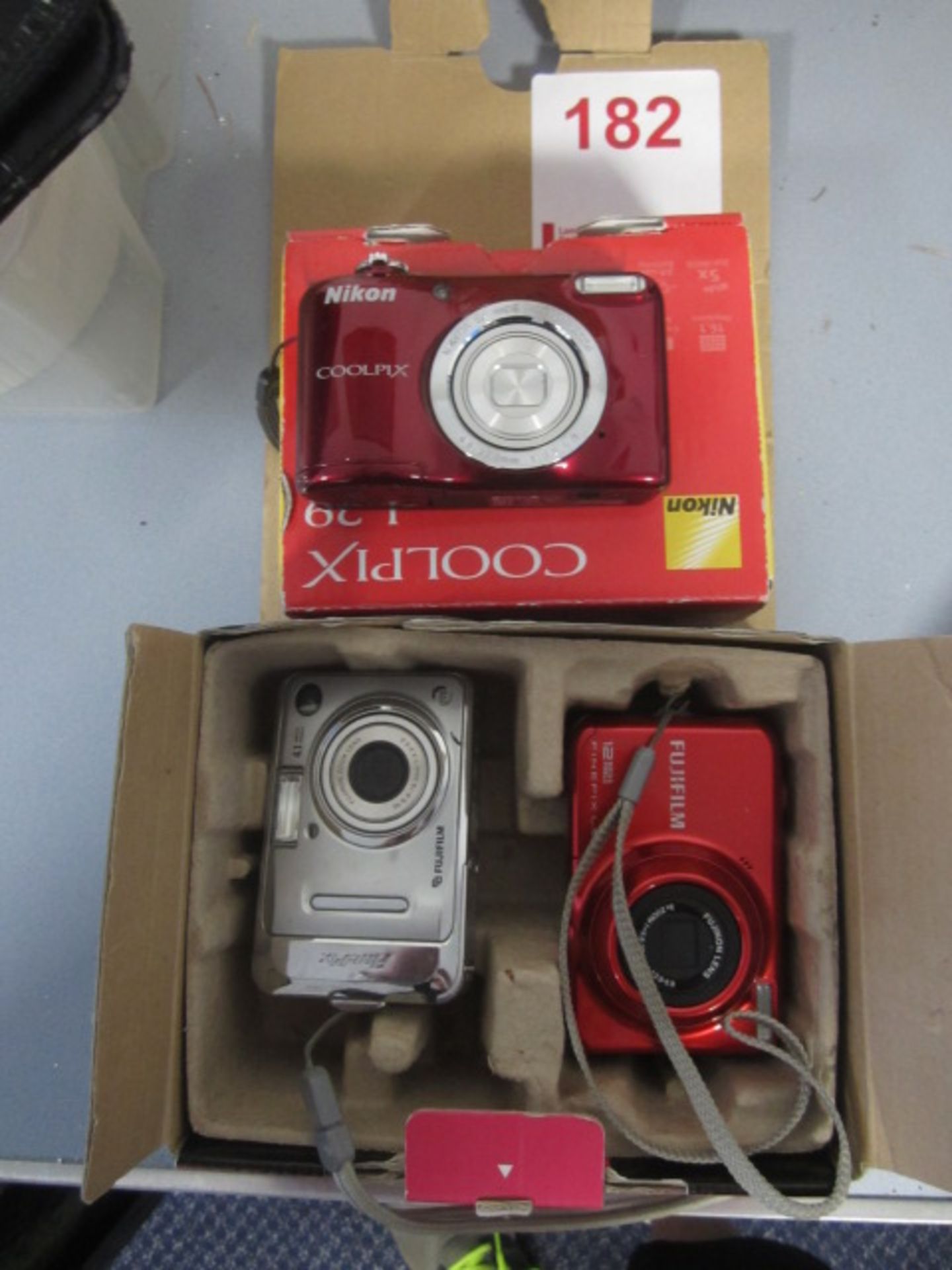 Nikon Coolpix and 2 x Fujifilm digital cameras,Located at main school,** Located at Shapwick School,