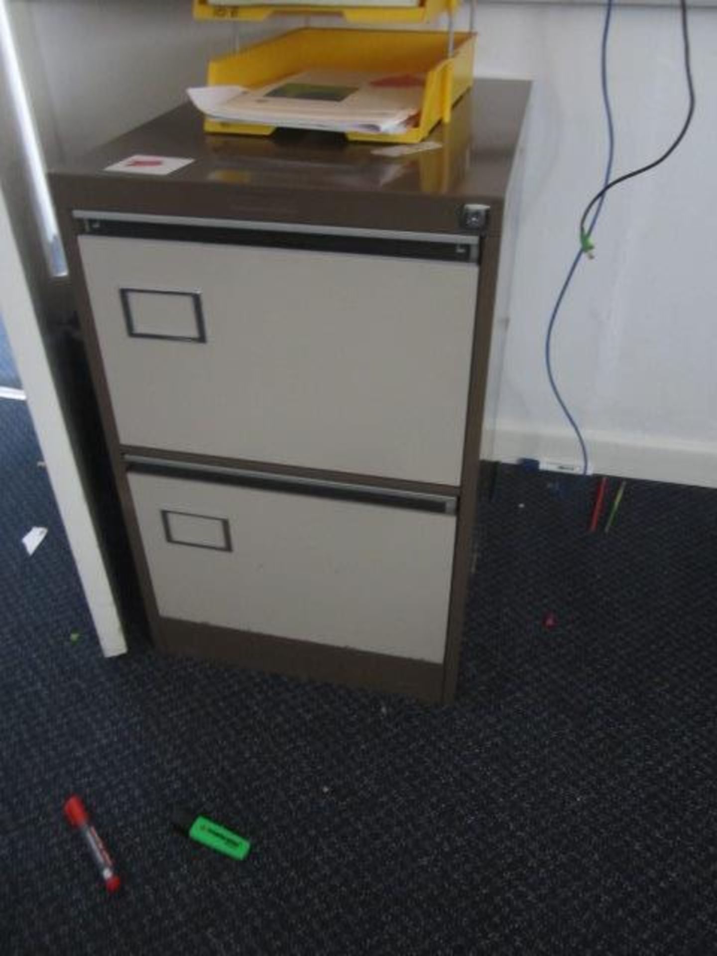 9 x assorted tables, metal 2 drawer filing cabinet, - please note located on 1st floor, some table - Image 4 of 4