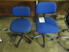 2 x upholstered low back swivel chairs,** Located at Stoneford Farm, Steamalong Road, Isle